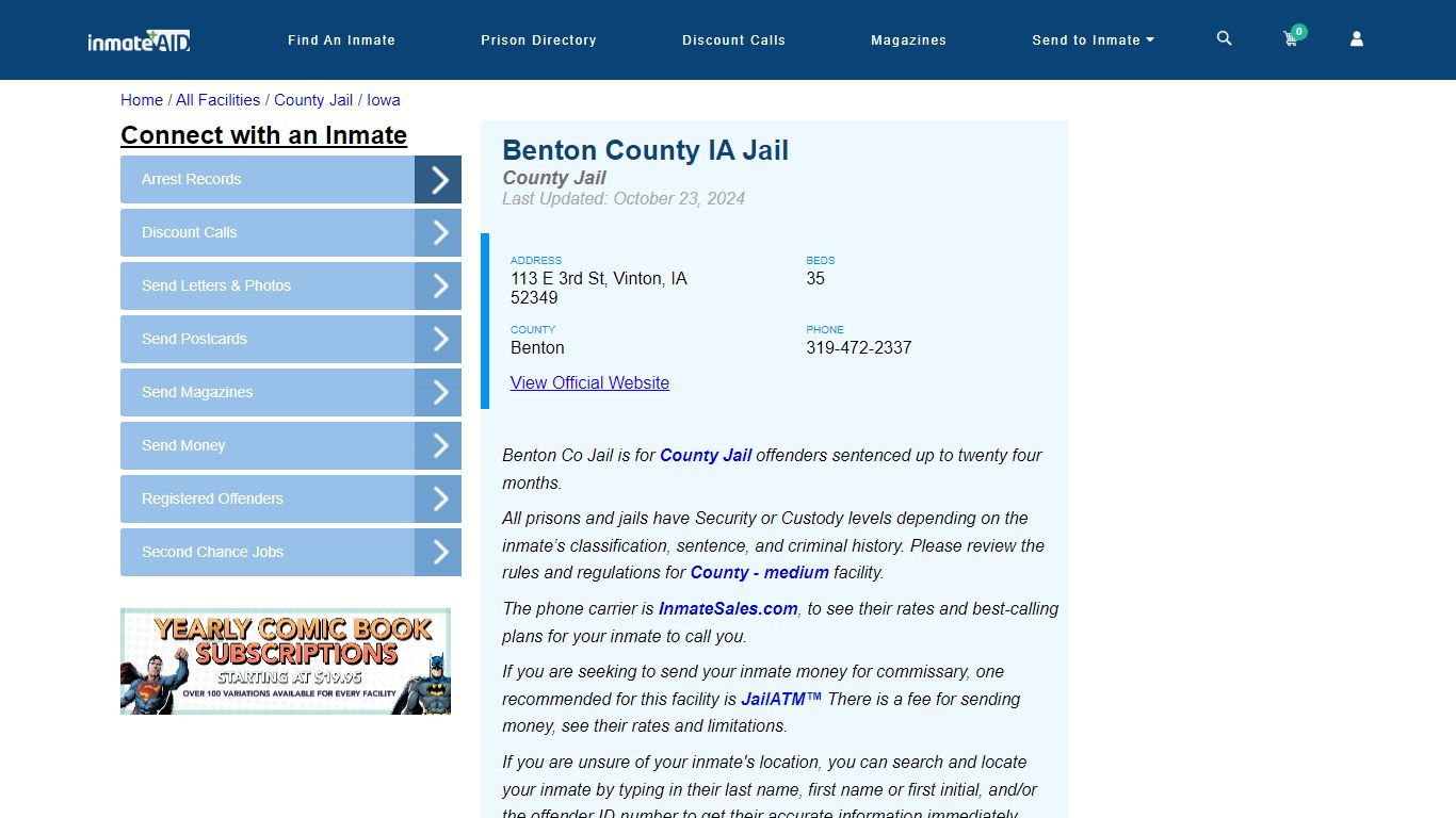 Benton County IA Jail - Inmate Locator